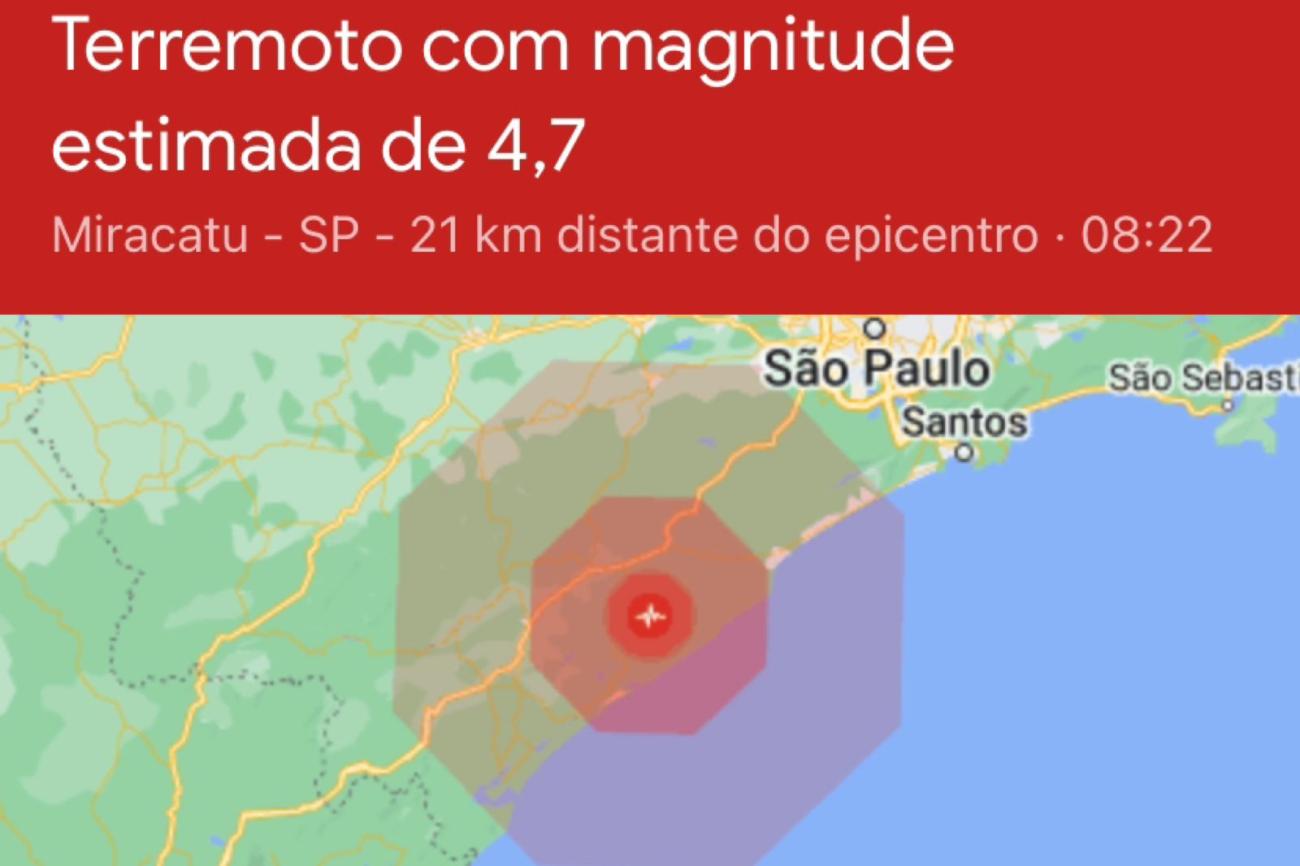MORADORES RELATAM TREMORES DE TERRA NO LITORAL E INTERIOR DE SP