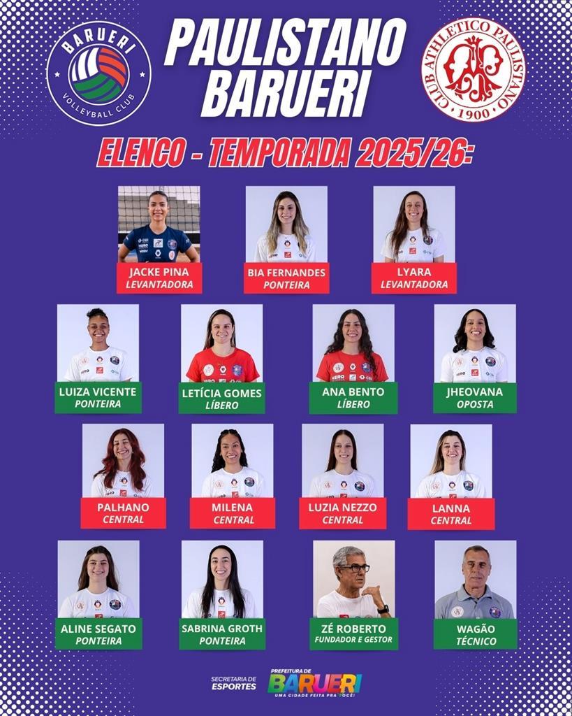 Barueri Vôlei anuncia elenco para a temporada 2025/2026