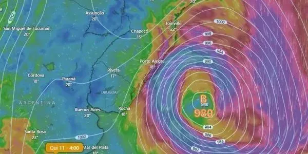 Veja como novo ciclone extratropical vai afetar o tempo no Brasil